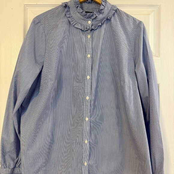 JCrew Ruffleneck Shirt - Picture 1 of 5